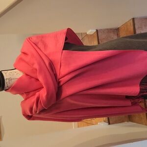 Portolano Pashmina Shawl Scarf Hot Pink Cashmere/Silk Blend Wrap Tassel Fringe